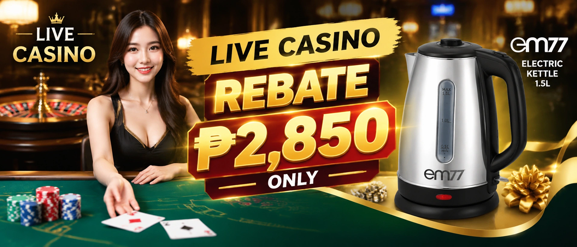 Philippines live casino gameplay and dealer room view